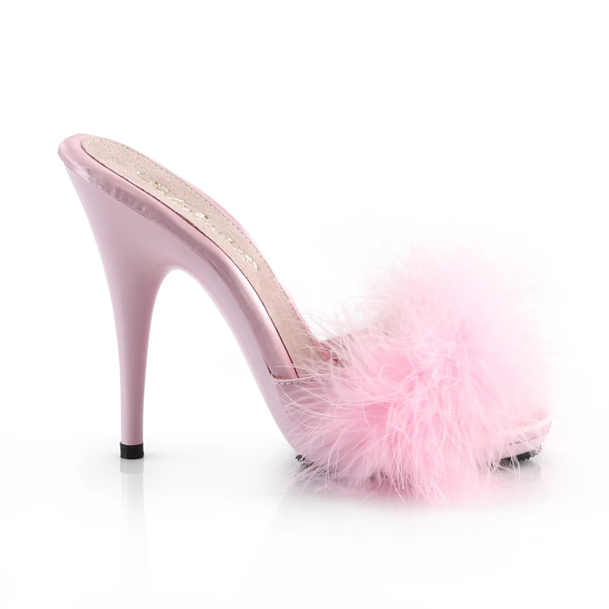 Baby Pink 5 Inch Bedroom Shoes - Fabulicious POISE-501F - Image 5