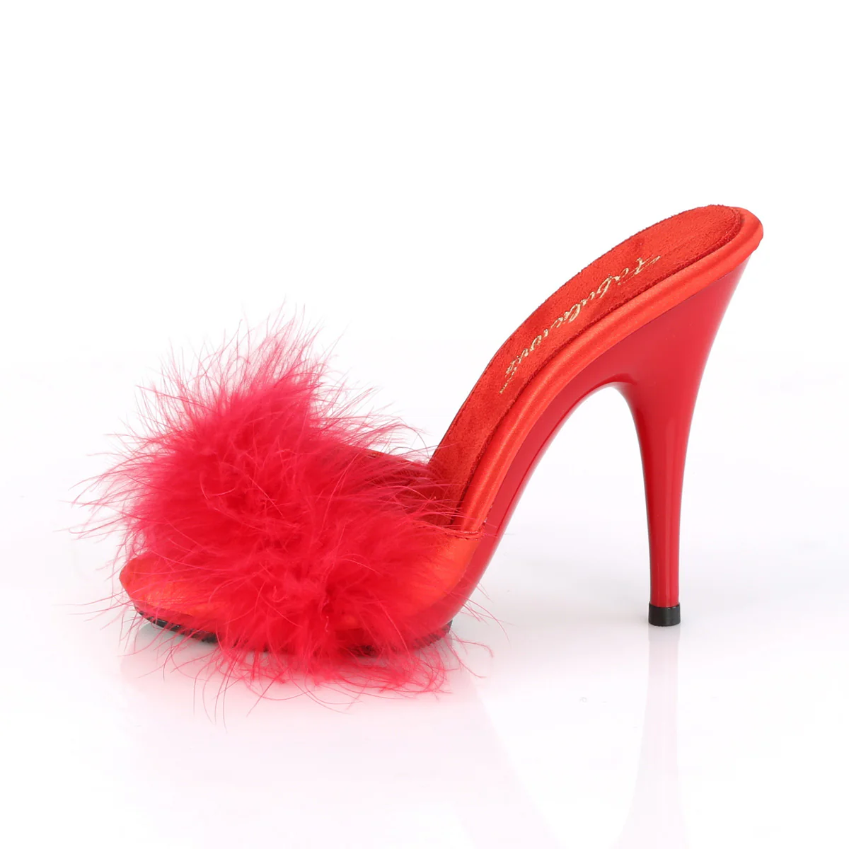 Red 5 Inch Bedroom Shoes - Fabulicious POISE-501F - Image 3
