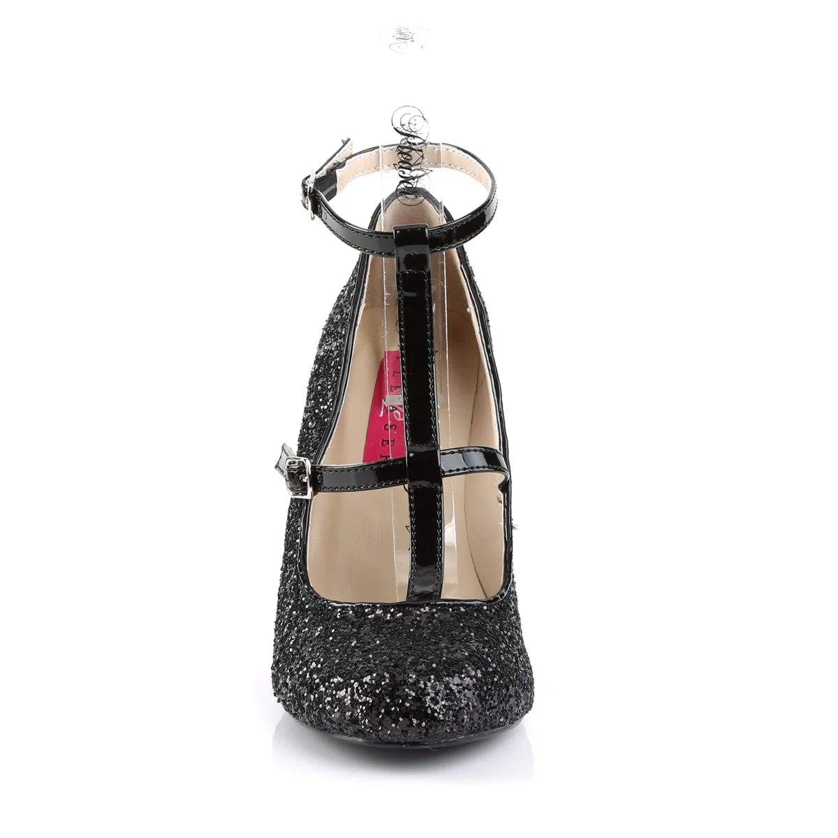 Black Glitter 4 Inch Exotic Single Soles - Pleaser Pink Label QUEEN-01 - Image 2