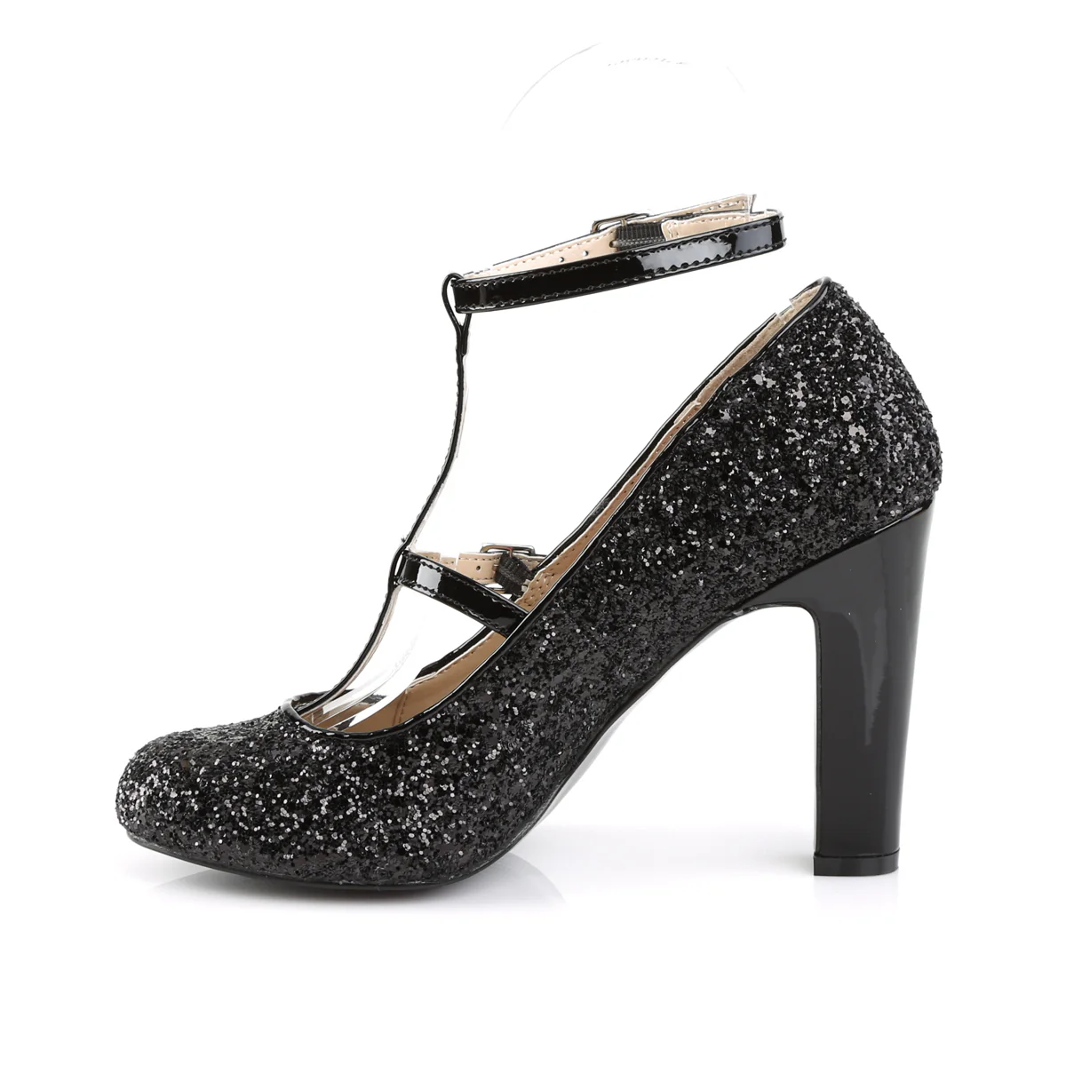 Black Glitter 4 Inch Exotic Single Soles - Pleaser Pink Label QUEEN-01 - Image 3