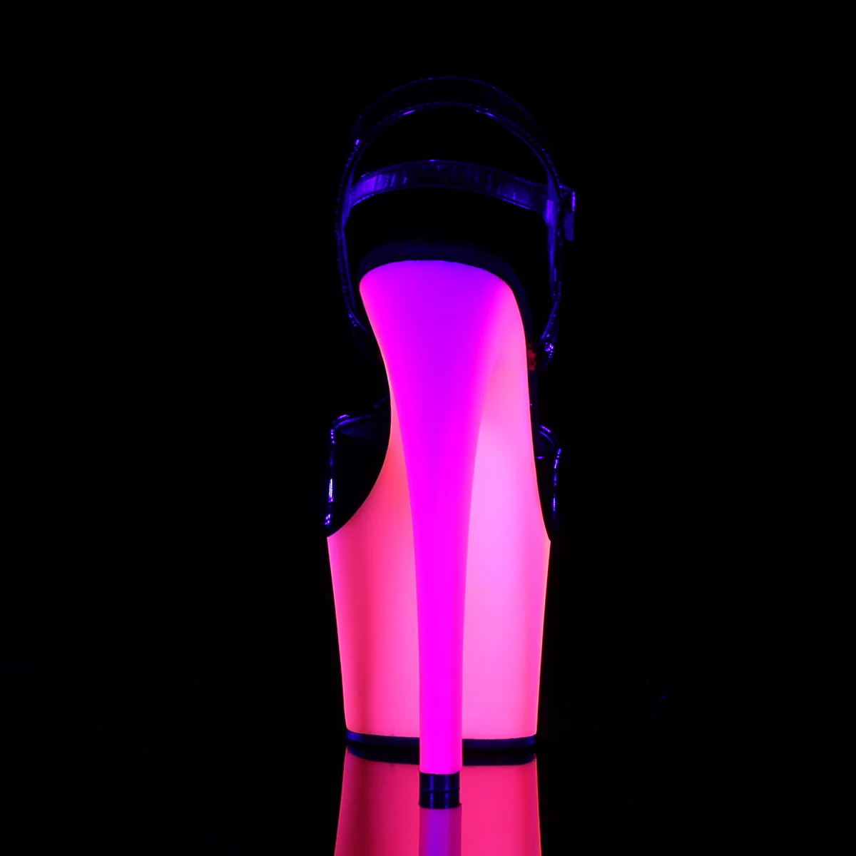 Black Neon 7 Inch Fetish Pole Platform Shoes - Pleaser RAINBOW-309UV - Image 4