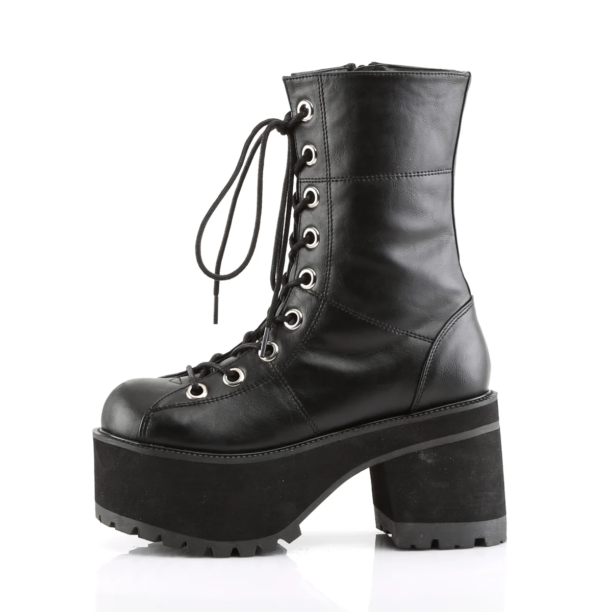 Black 3.8 Inch Alternative Women's Ankle Boots - Demonia Cult RANGER-301 - Image 3