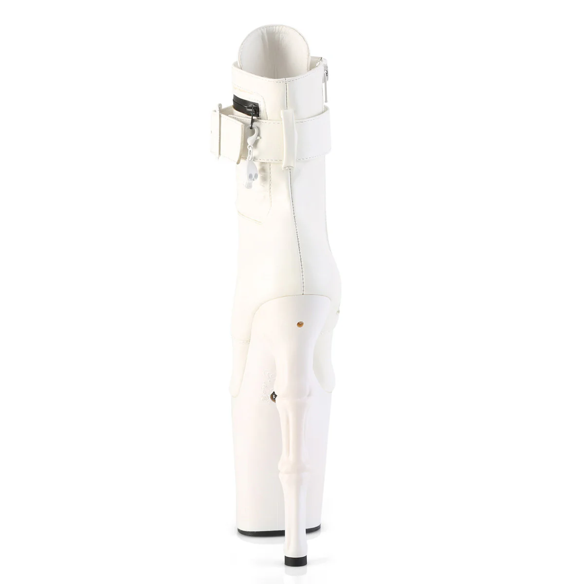 White 8 Inch Lap Dancer Platform Boots - Pleaser RAPTURE-1020STR-LT - Image 4