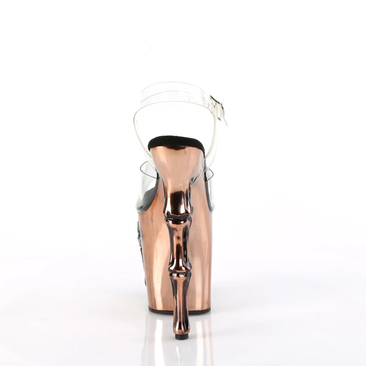 Satin Brass Chrome 8 Inch Exotic Dance Platform Shoes - Pleaser RAPTURE-808-LT - Image 4
