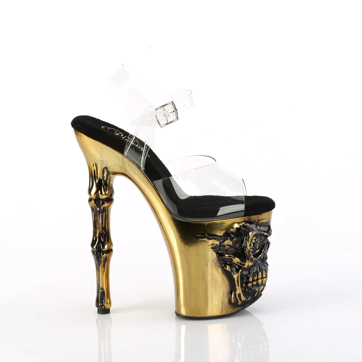 Satin Copper Chrome 8 Inch Ladies Fetish Platform Heels - Pleaser RAPTURE-808-LT - Image 5