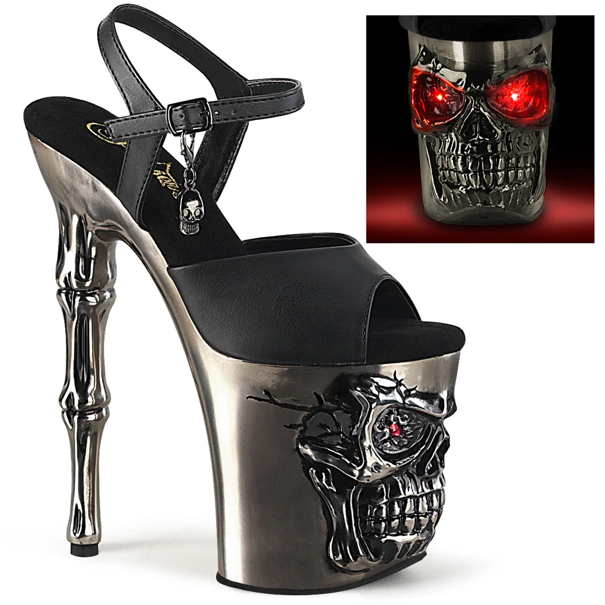 Black 8 Inch Exotic Dance Platform Heels -  Pleaser RAPTURE-809-LT