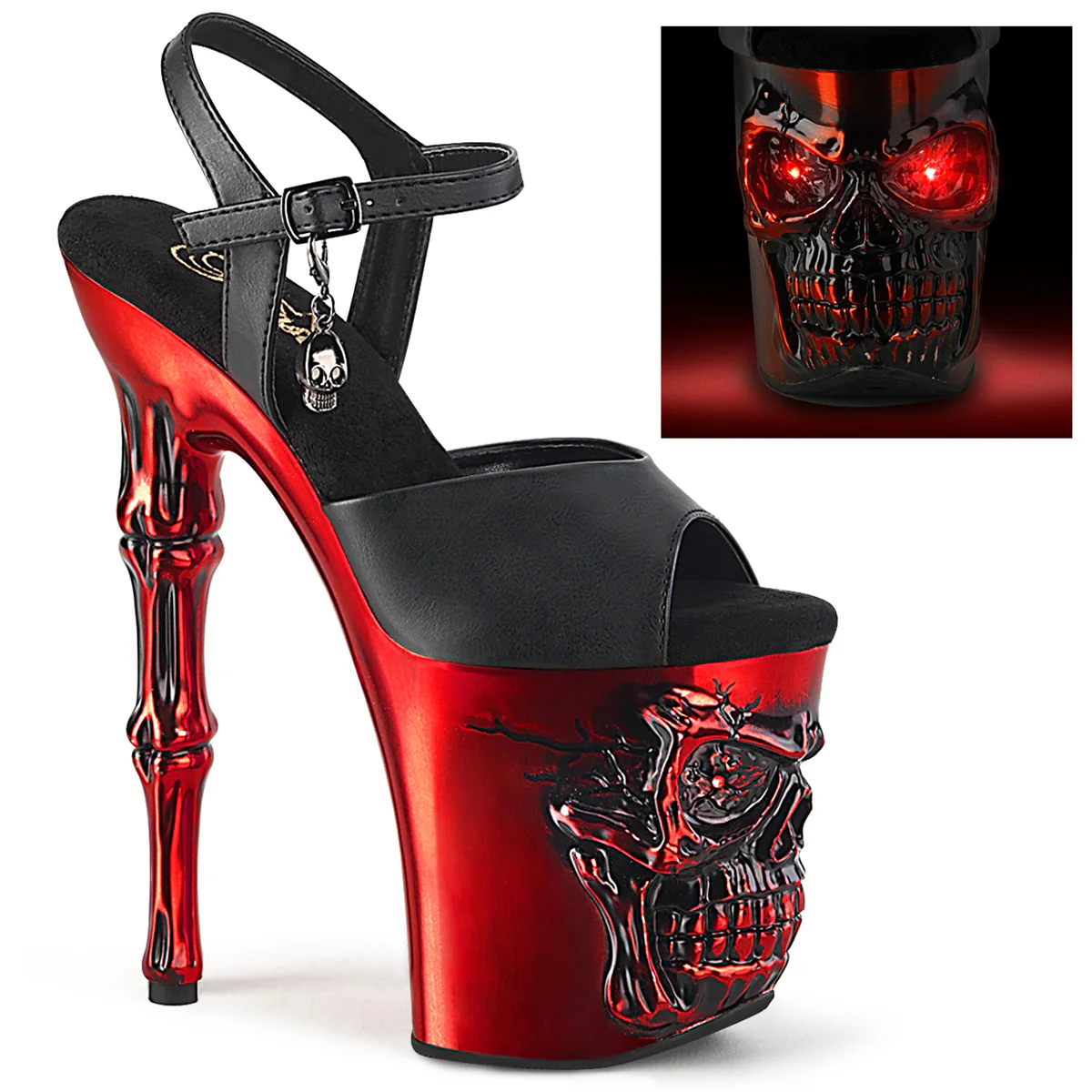 Black 8 Inch Ladies Fetish Platform Heels - Pleaser RAPTURE-809-LT