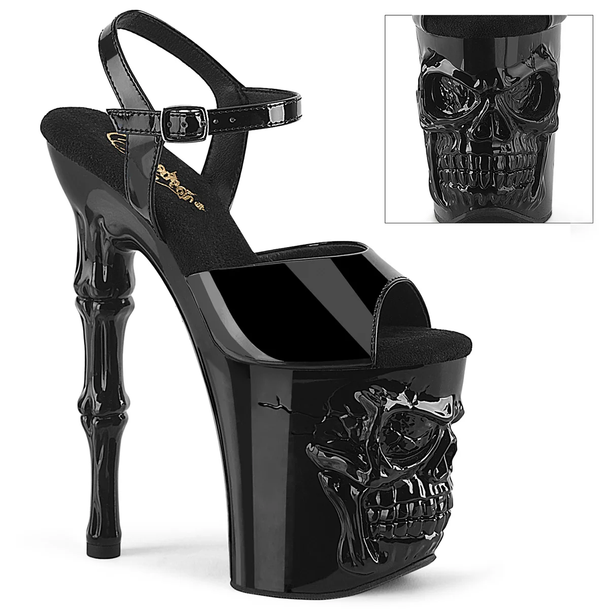 Black 8 Inch Exotic Dance Platform Heels - Pleaser RAPTURE-809