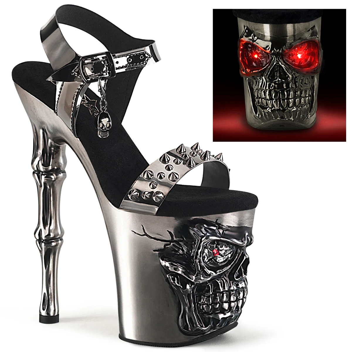 Pewter 8 Inch Erotic High Platform Heels - Pleaser RAPTURE-812-LT