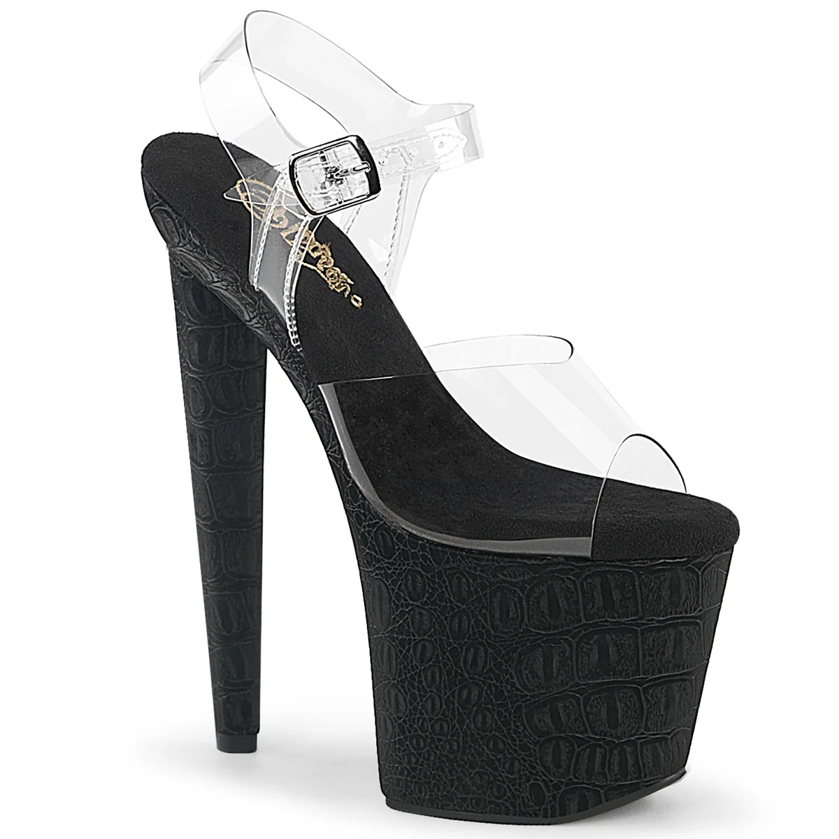 Clear Black 8 Inch Glamour Models Platform Shoes - Pleaser RAZZLE-808WR