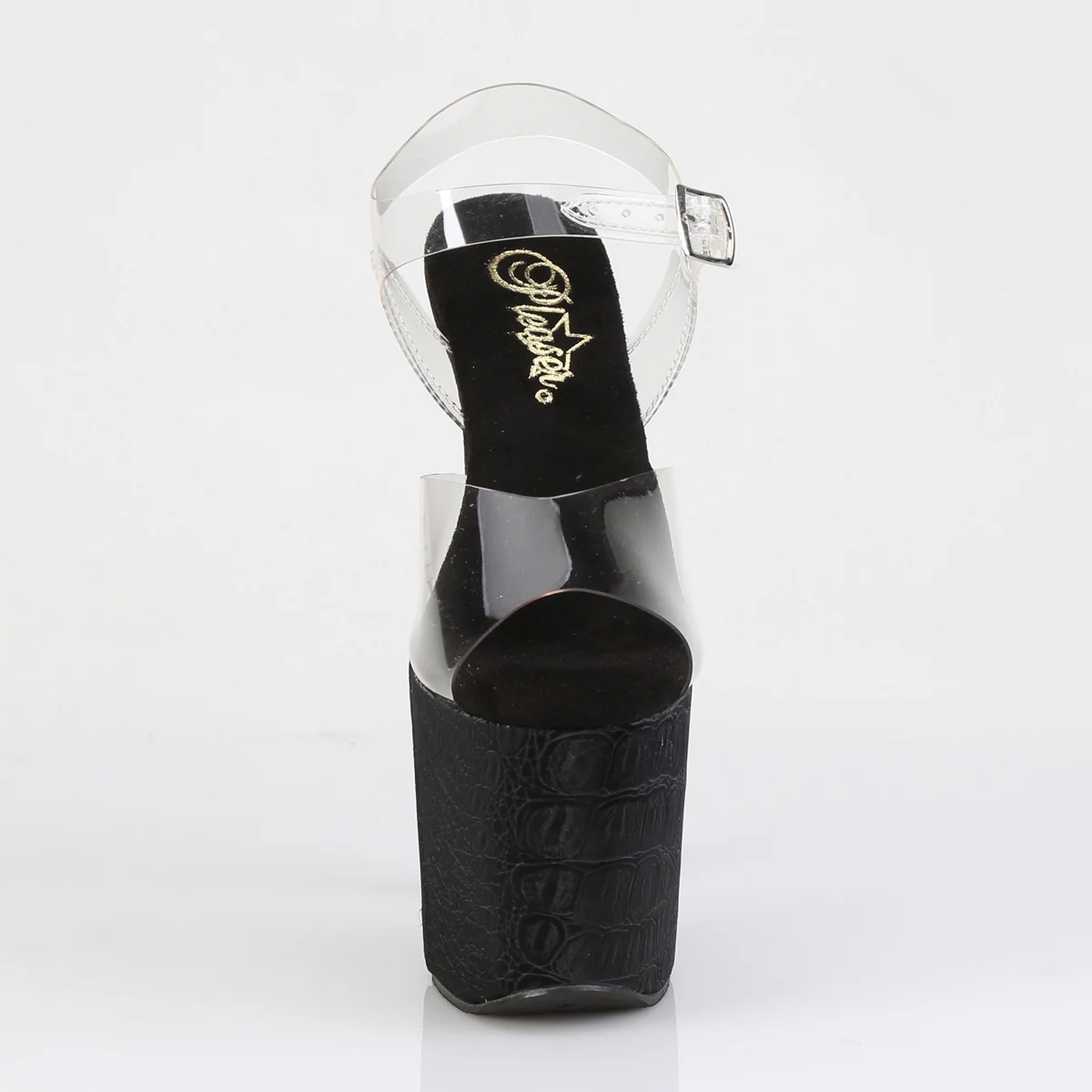 Clear Black 8 Inch Glamour Models Platform Shoes - Pleaser RAZZLE-808WR - Image 2
