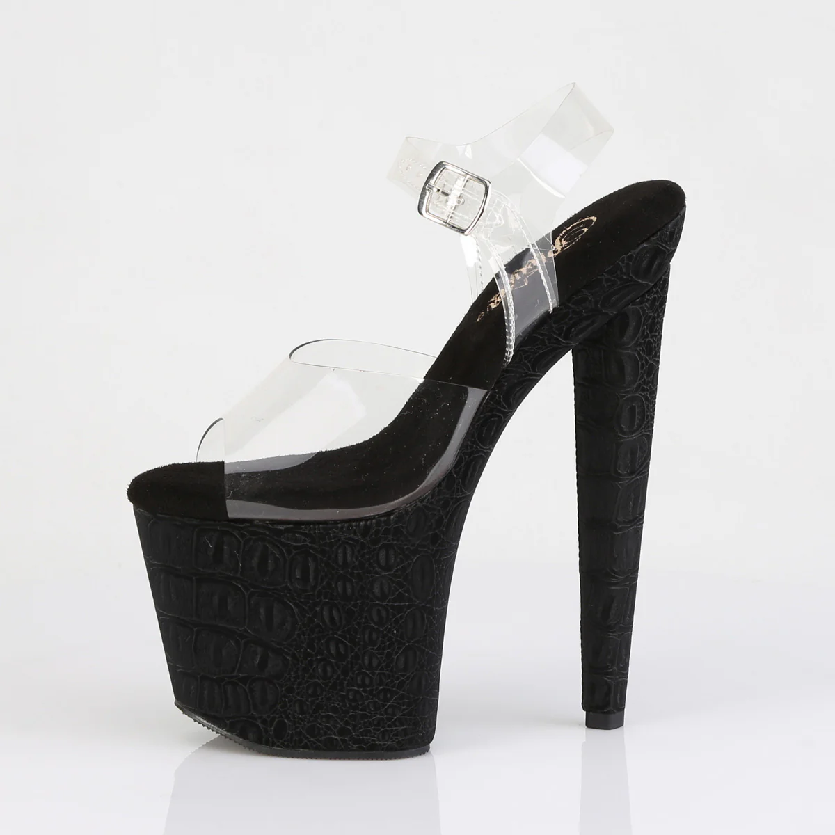Clear Black 8 Inch Glamour Models Platform Shoes - Pleaser RAZZLE-808WR - Image 3