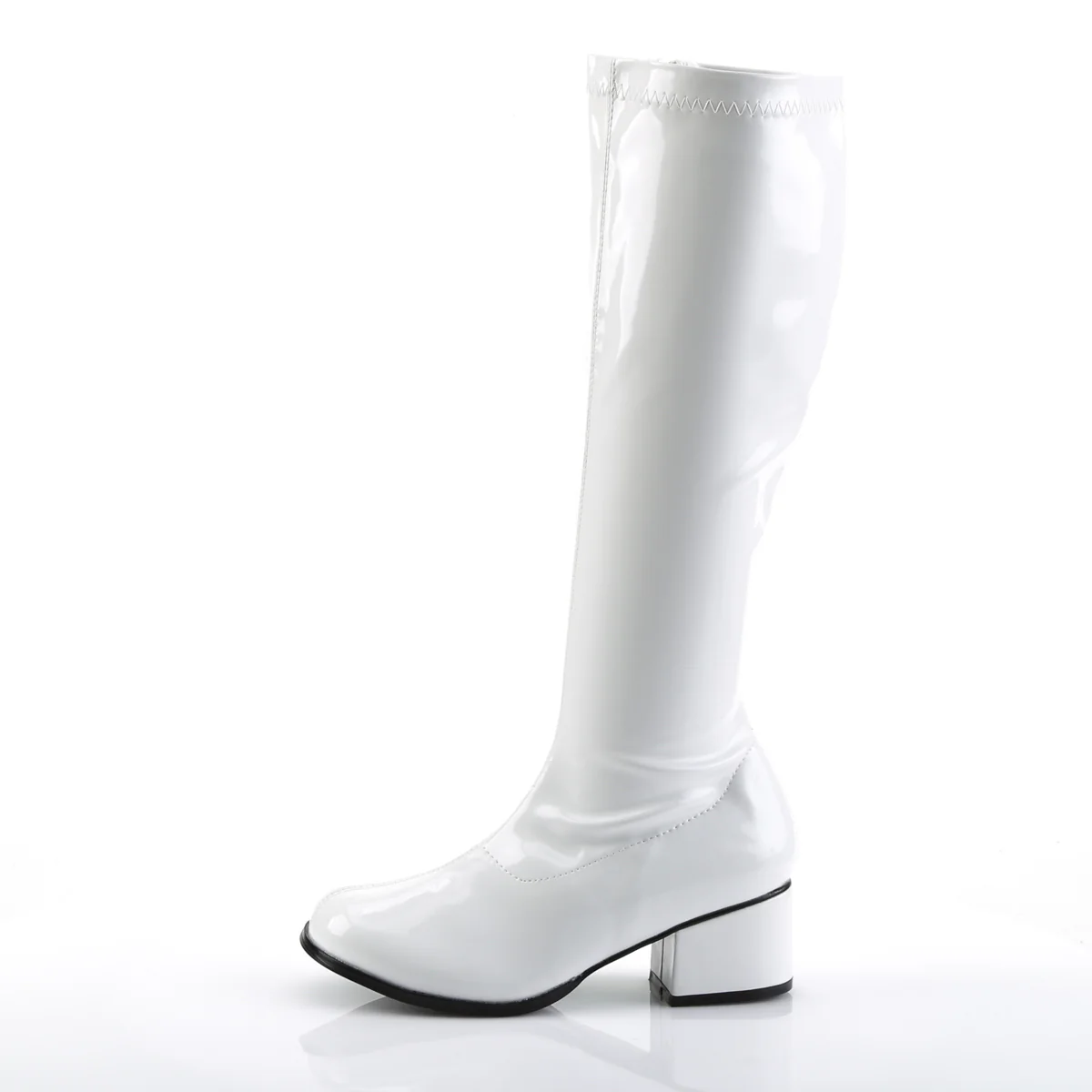 White 2 Inch Retro Boots -  Funtasma RETRO-300 - Image 3