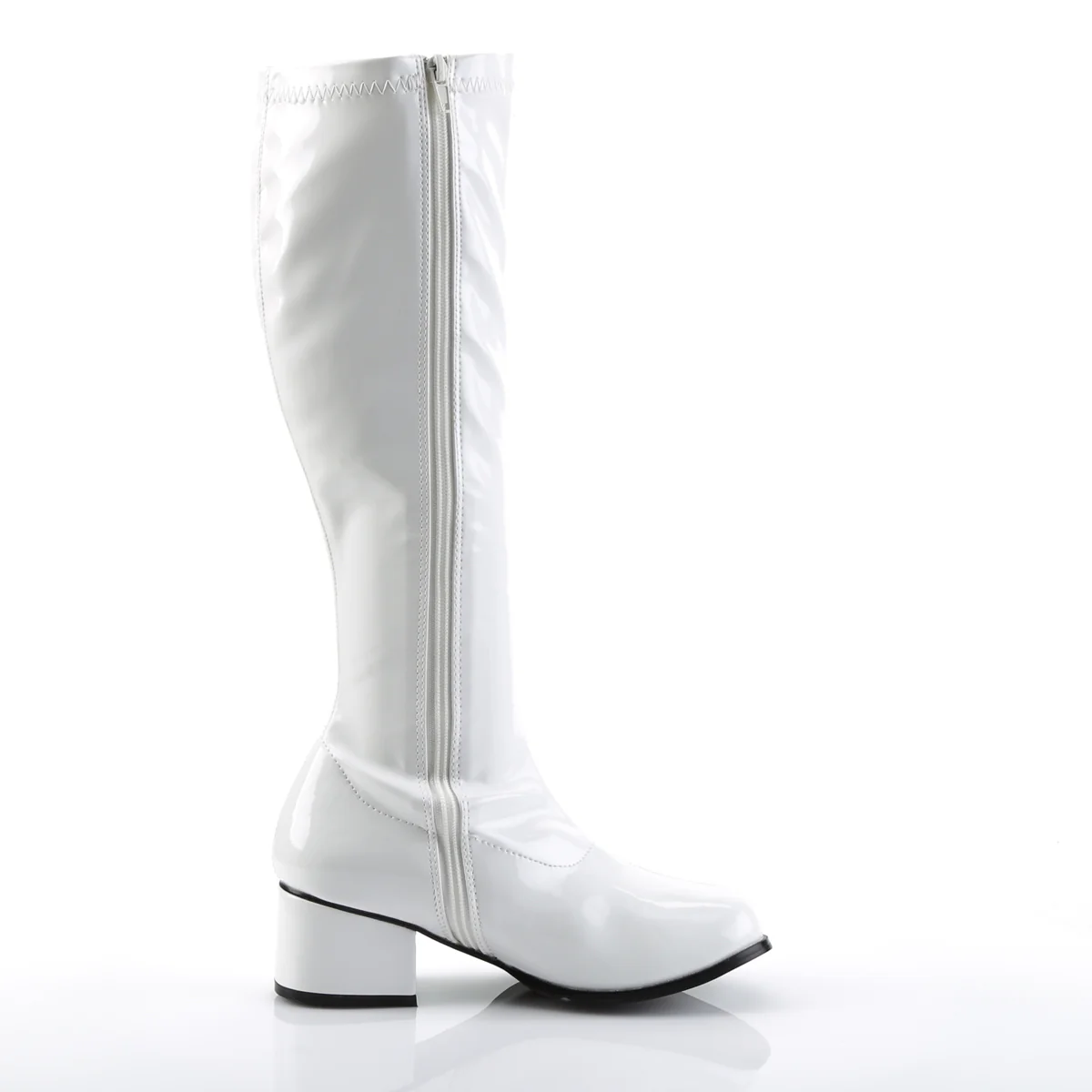 White 2 Inch Retro Boots -  Funtasma RETRO-300 - Image 5