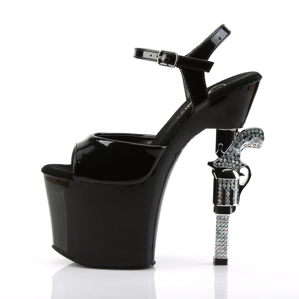 Black 7 Inch Platform Kinky Platform Shoes - Pleaser REVOLVER-709 - Image 3