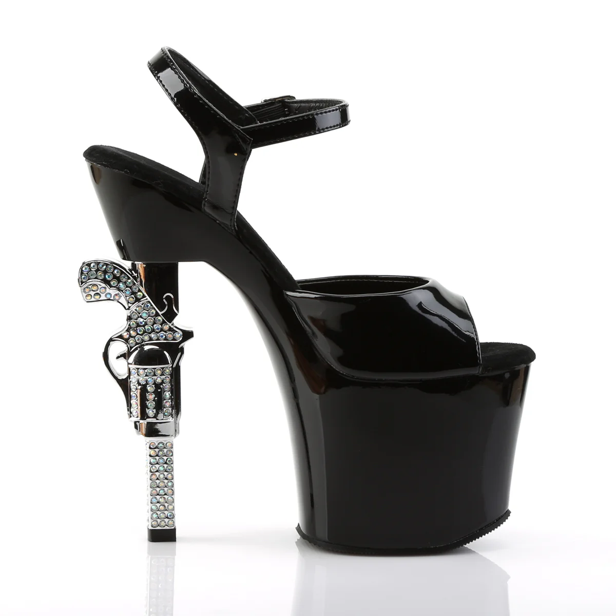 Black 7 Inch Platform Kinky Platform Shoes - Pleaser REVOLVER-709 - Image 5