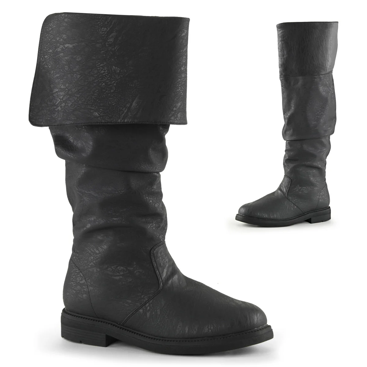 ROBINHOOD-100 Funtasma Black Distressed Pu Men's Boots