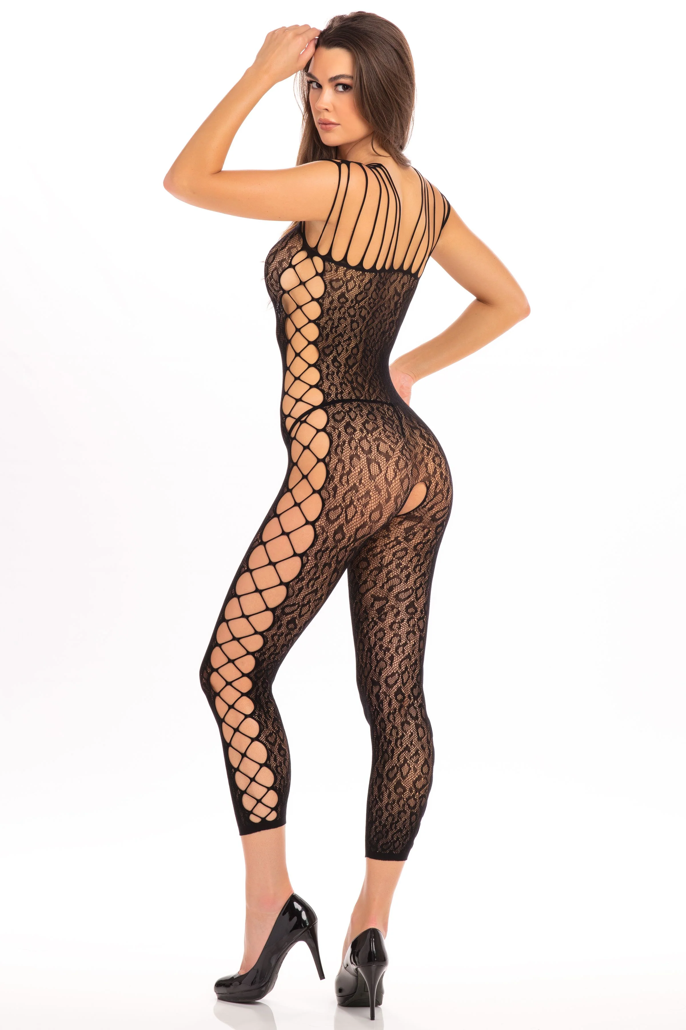 RR7076 Rene Rofe Lingerie Animal Crotchless Bodystocking - Image 2