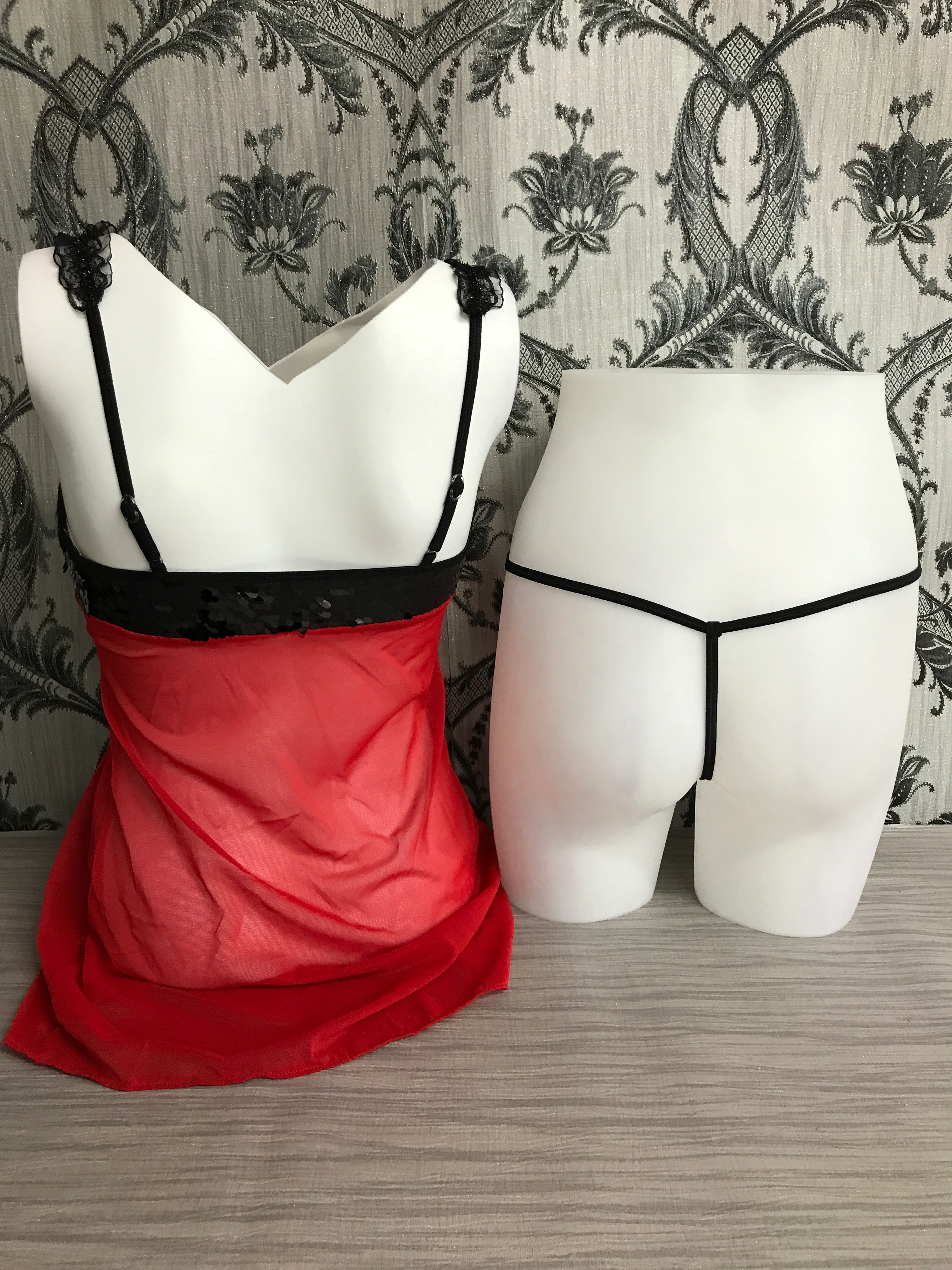 RV-MR703-RED-S Babydoll Lingerie Set - Image 2