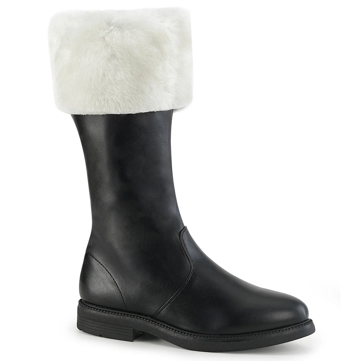 SANTA-100 Funtasma Black Pu-White Faux Fur Men's Boots