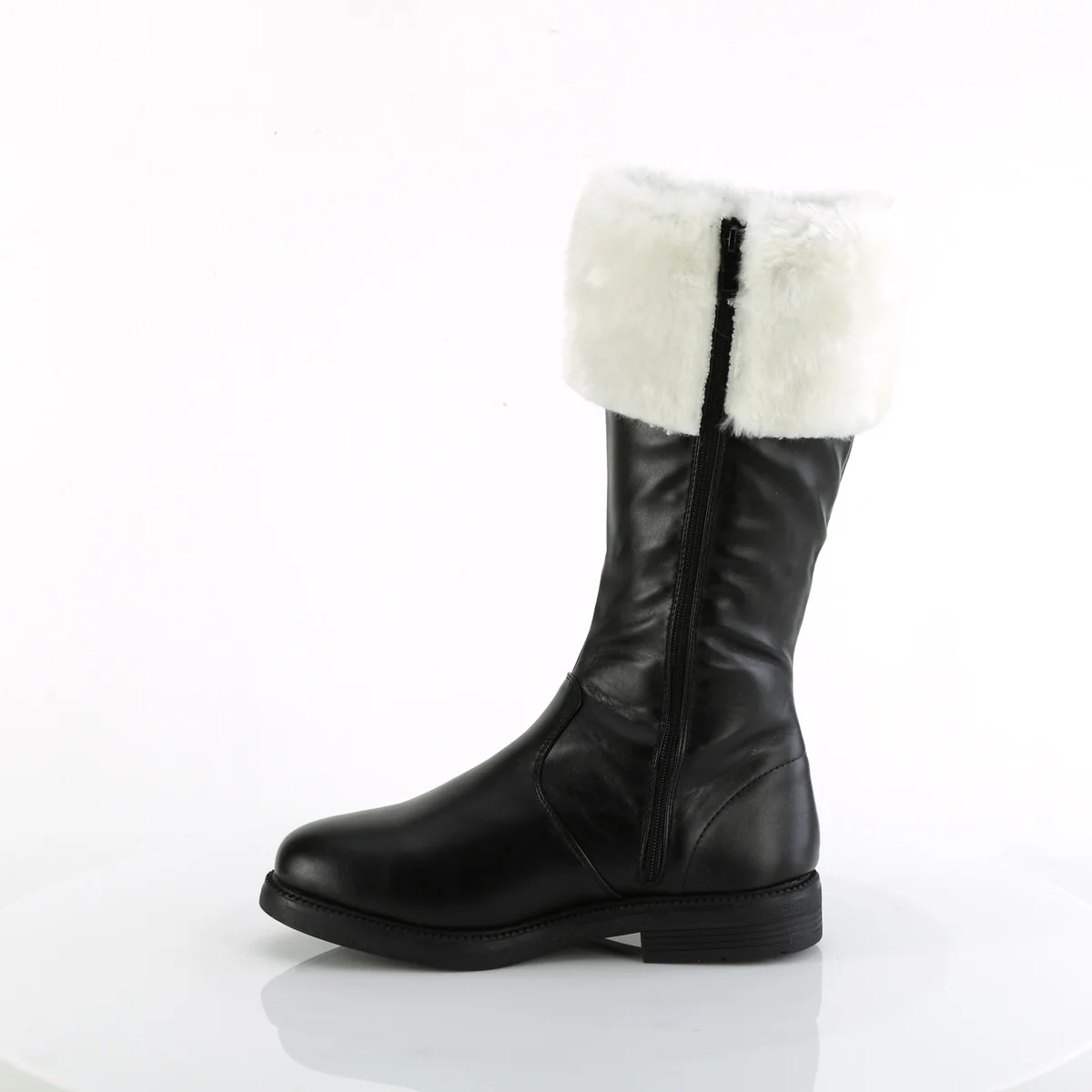 SANTA-100 Funtasma Black Pu-White Faux Fur Men's Boots - Image 3