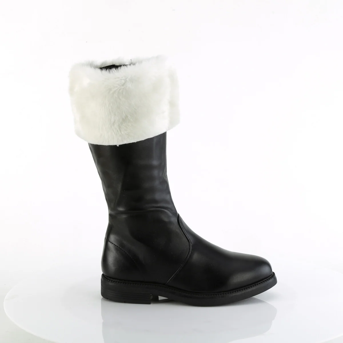 SANTA-100 Funtasma Black Pu-White Faux Fur Men's Boots - Image 5