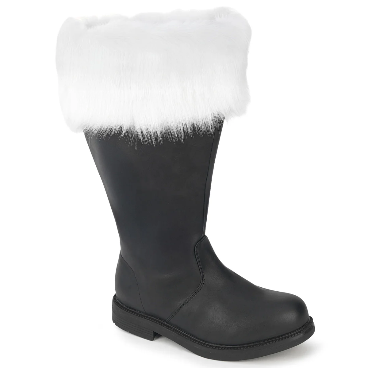 SANTA-106WC Pleasers Funtasma 1" Black White Wide Width/Shaft Boots