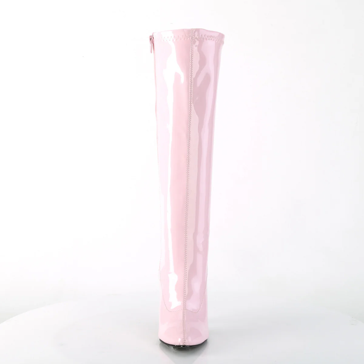 SEDUCE-2000 Pleaser Knee High Boots B. Pink Str Pat Single Soles - Image 2