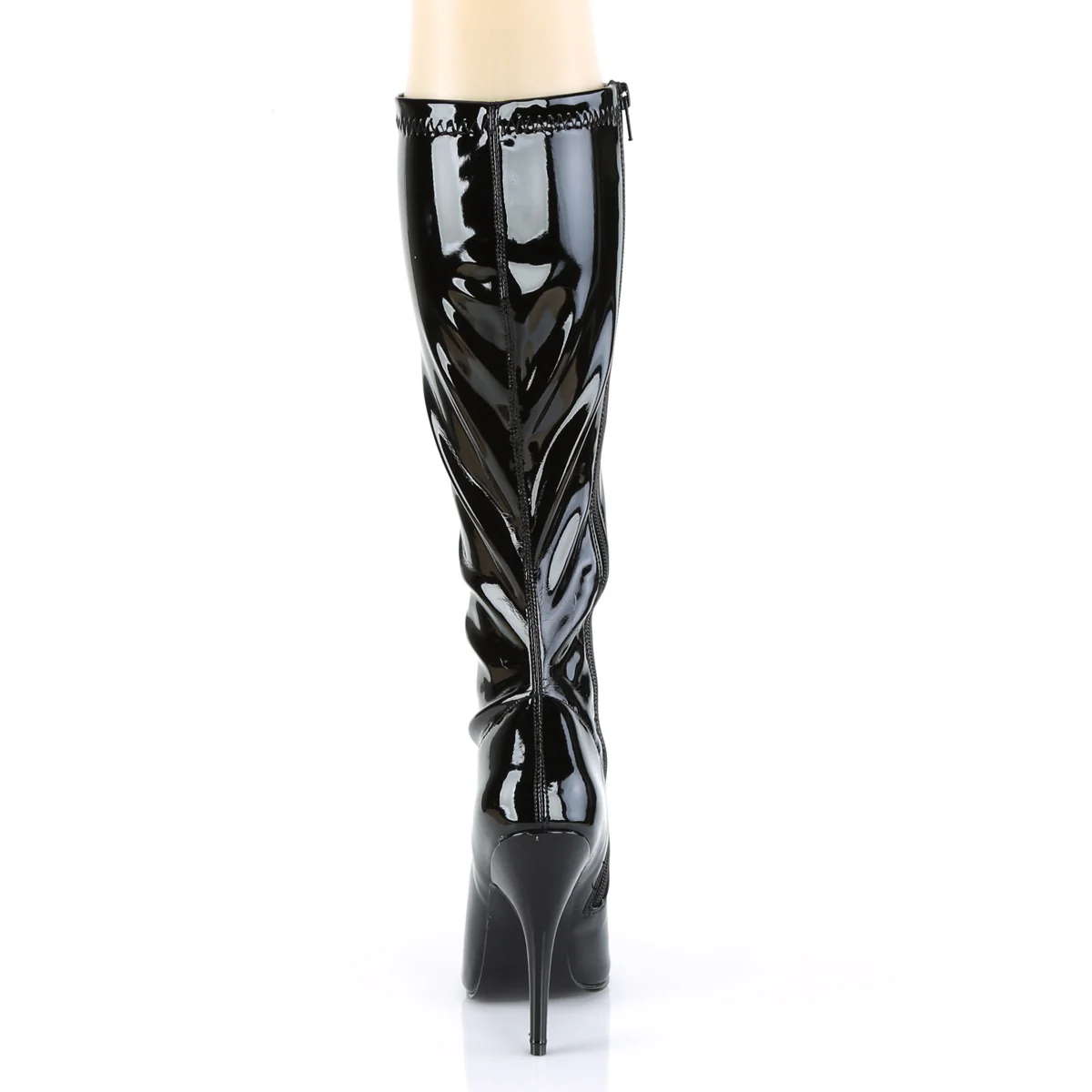 Black Patent 5 Inch Erotic Thigh Boots - Pleaser SEDUCE-2000 - Image 4