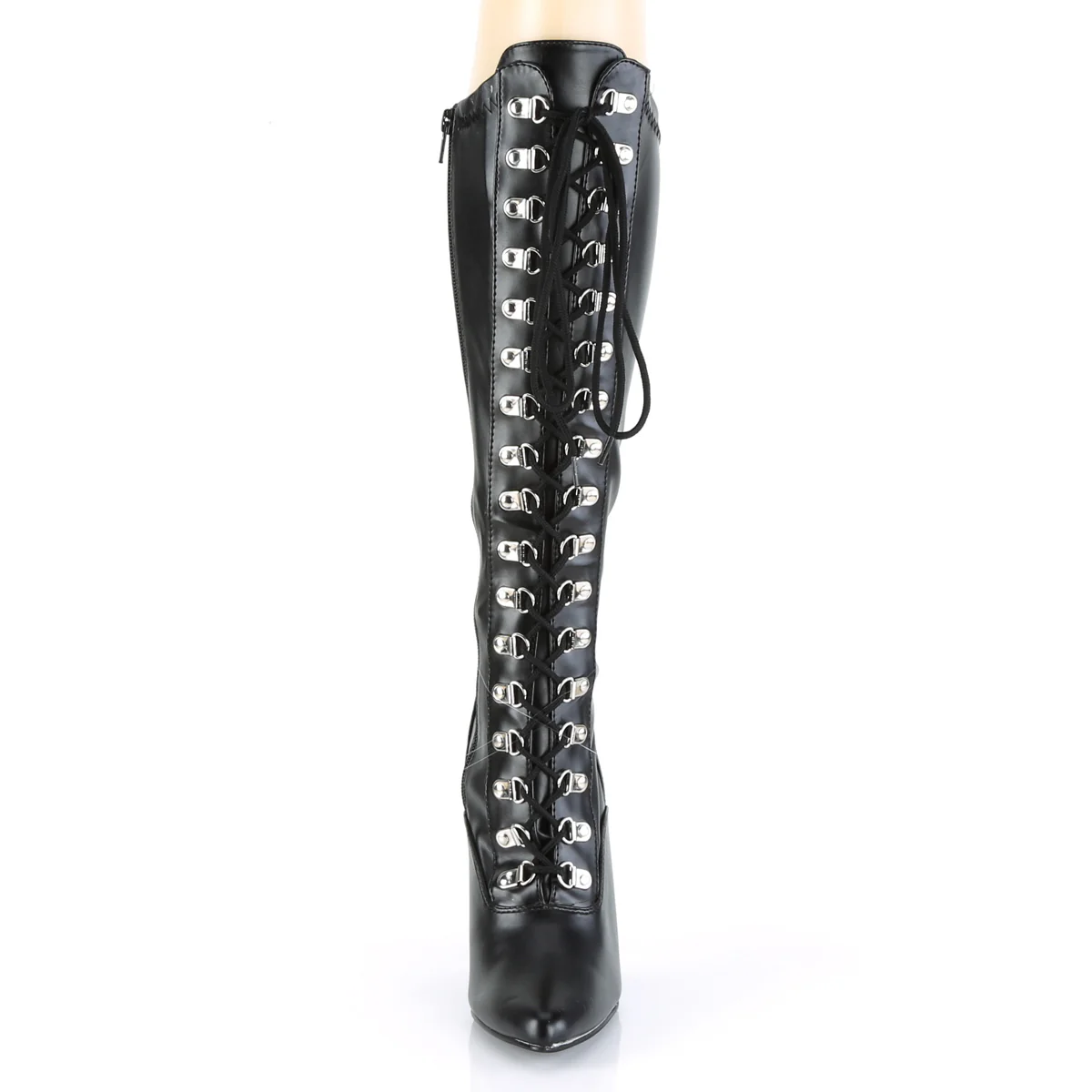 Black Faux Leather 5 Inch Bedroom Thigh Boots -  Pleaser SEDUCE-2024 - Image 2
