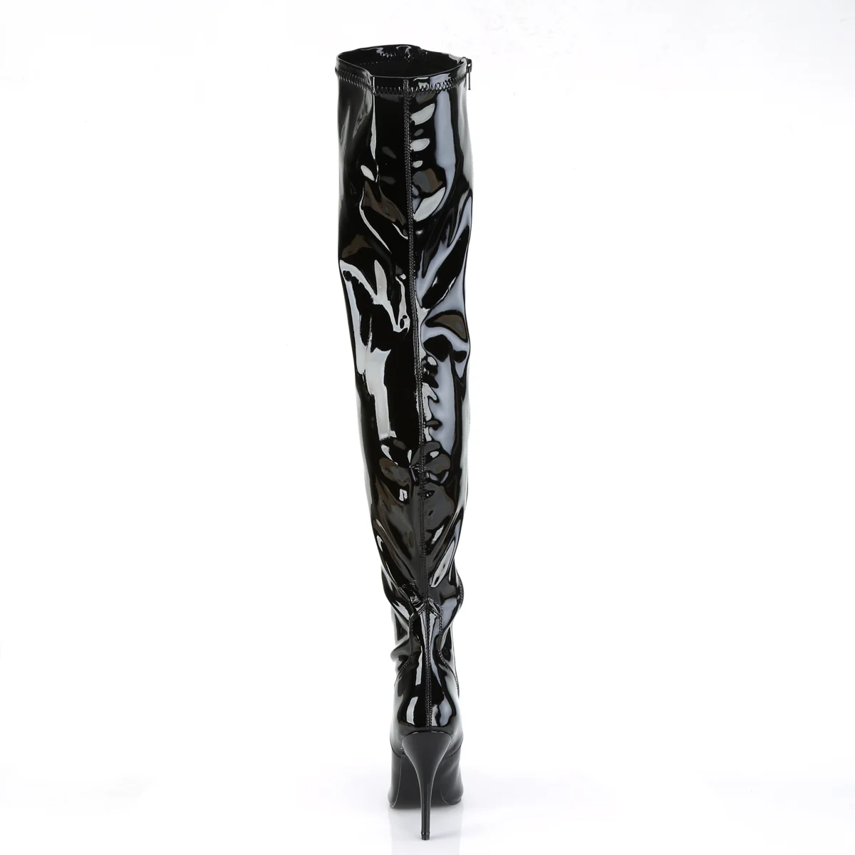 Black Patent 5 Inch Ladies Fetish Thigh Boots - Pleaser SEDUCE-3000 - Image 4