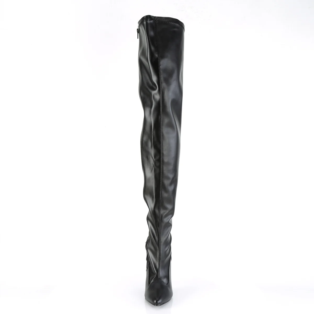 Black Faux Leather 5 Inch Alluring Thigh Boots -  Pleaser SEDUCE-3000 - Image 2
