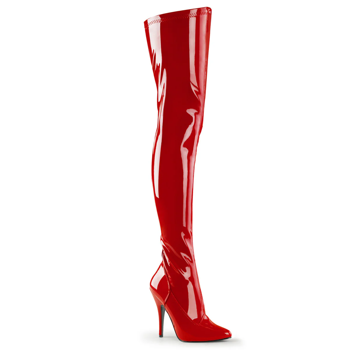 Red 5 Inch Fetish Thigh Boots - Pleaser SEDUCE-3000 - Image 6