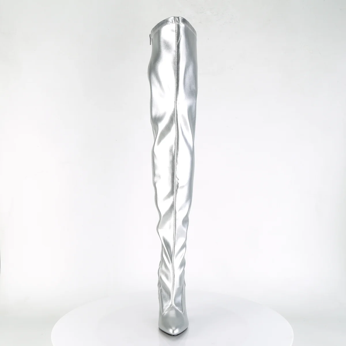 Silver 5 Inch Provocative Thigh Boots -  Pleaser SEDUCE-3000 - Image 2