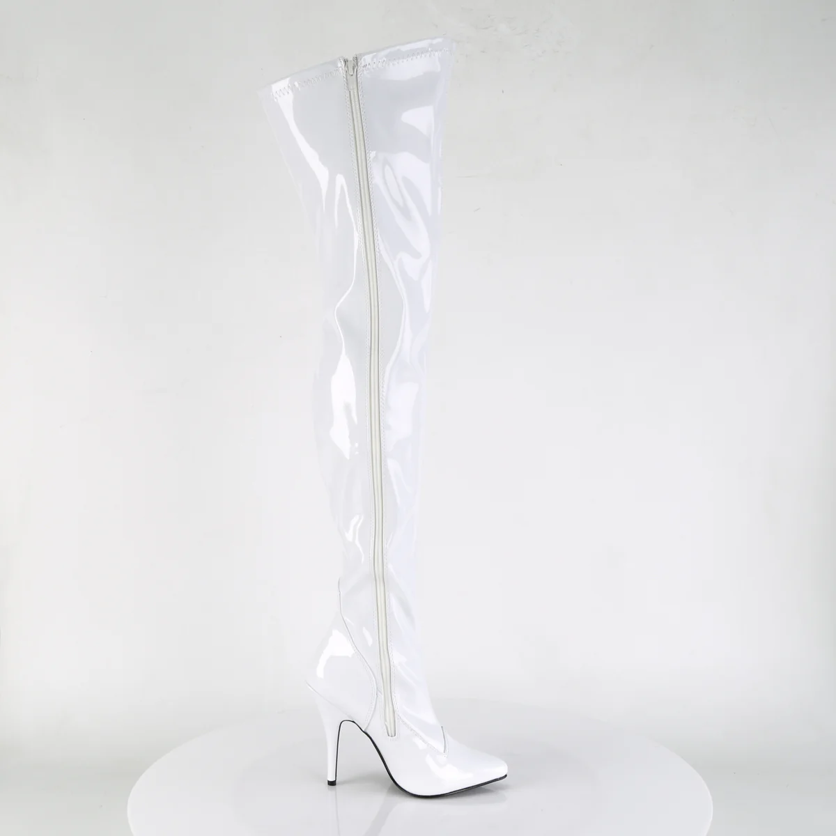 White 5 Inch Sexy High Thigh Boots - Pleaser SEDUCE-3000 - Image 5