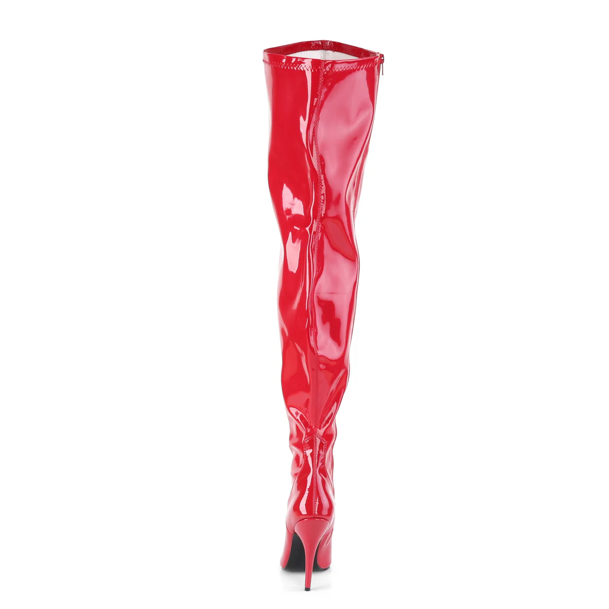 Red 5 Inch Fetish Wide Thigh Boots - Pleaser Pink Label SEDUCE-3000WC - Image 4