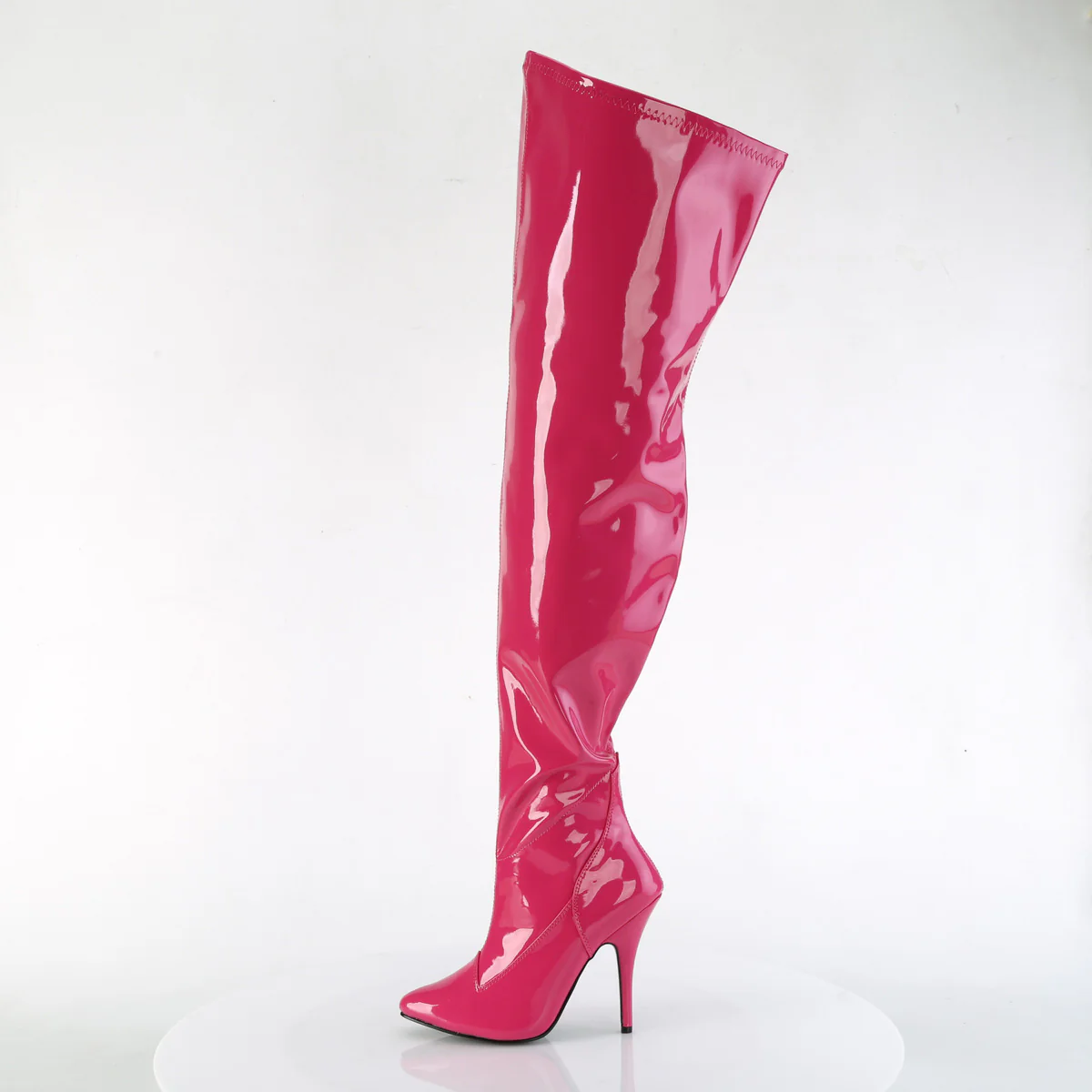 H. Pink 5 Inch Wide Sexy Thigh Boots - Pleaser SEDUCE-3000WC - Image 3
