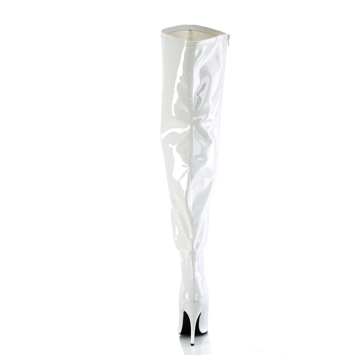 White 5 Inch Wide Ladies Thigh Boots - Pleaser SEDUCE-3000WC - Image 4