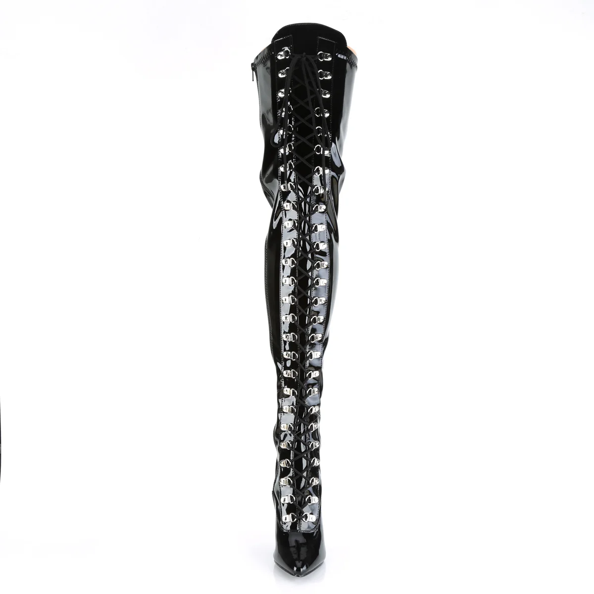 Black Patent 5 Inch Sultry Thigh Boots -  Pleaser SEDUCE-3024 - Image 2