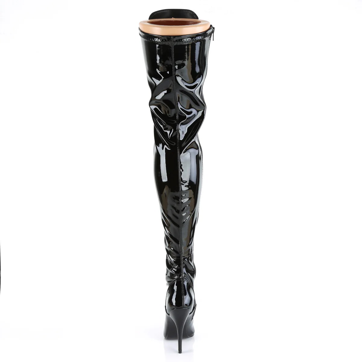 Black Patent 5 Inch Sultry Thigh Boots -  Pleaser SEDUCE-3024 - Image 4