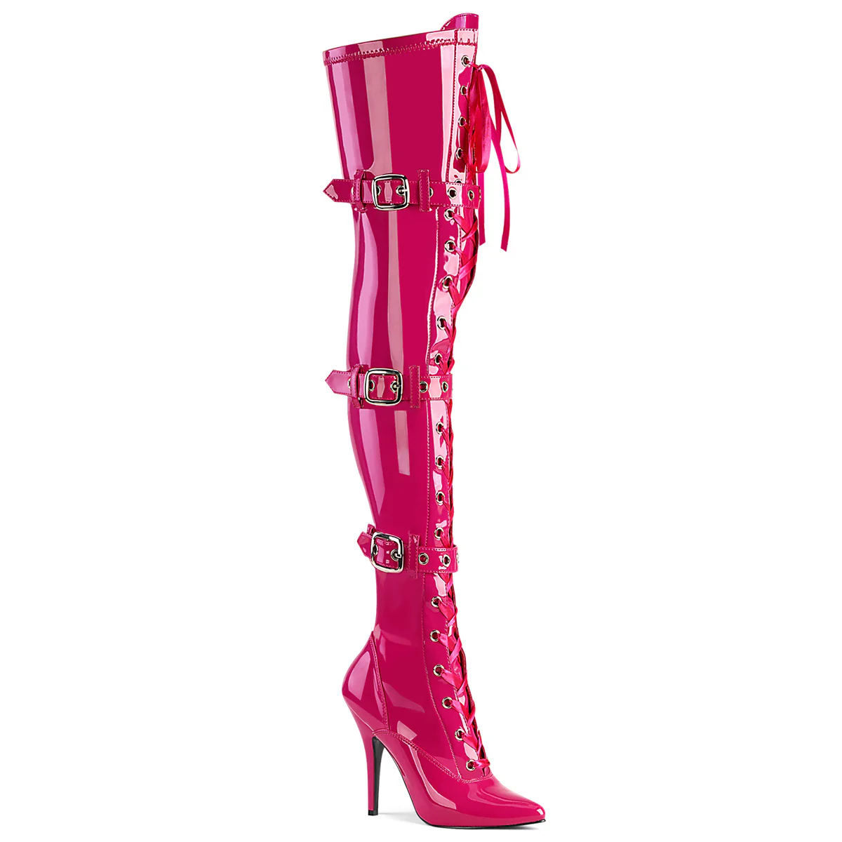 H. Pink 5 Inch High Fashion Thigh Boots - Pleaser SEDUCE-3028 - Image 2