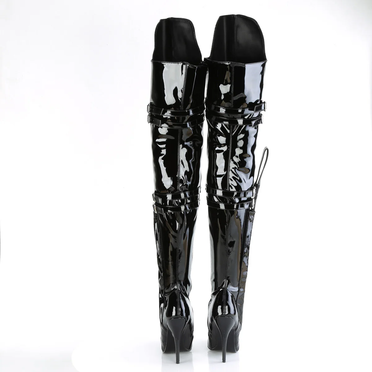Black Patent 5 Inch Erotic Thigh Boots - Pleaser SEDUCE-3080 - Image 4