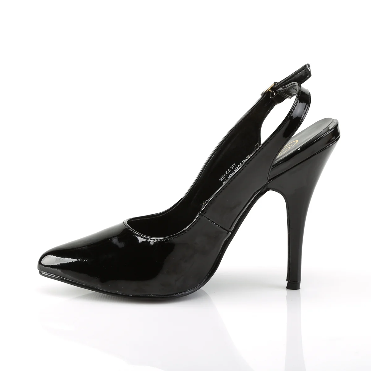 SEDUCE-317 Pleasers Shoe 5" Heel Black Patent Fetish Footwear - Image 3