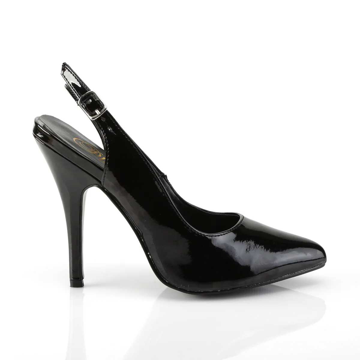 SEDUCE-317 Pleasers Shoe 5" Heel Black Patent Fetish Footwear - Image 5