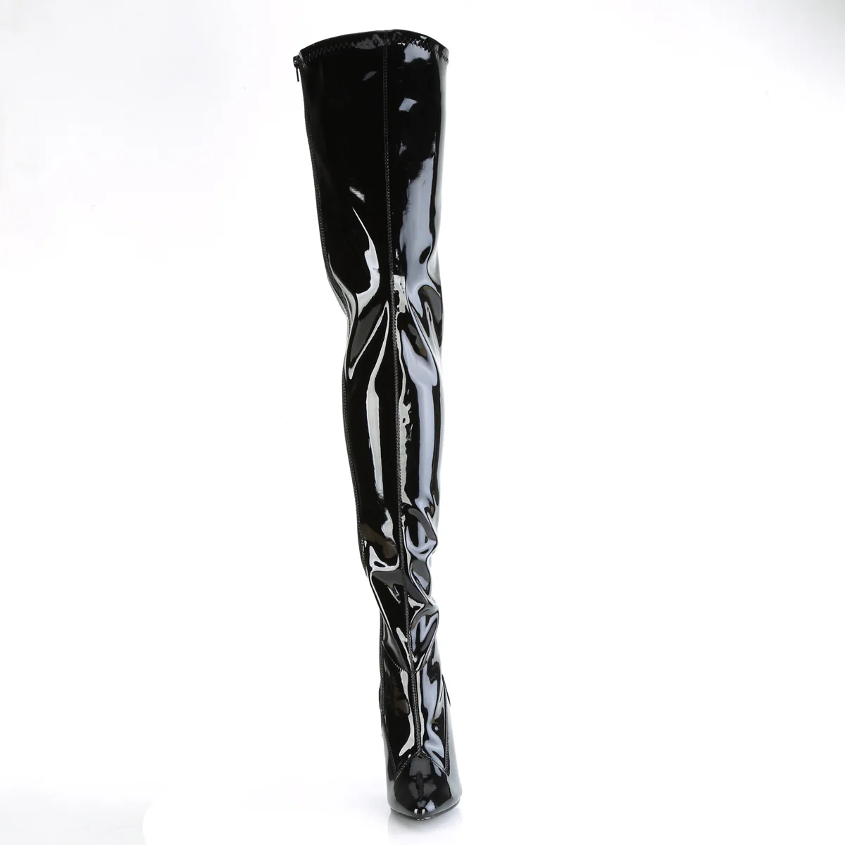 Black Patent 5 Inch Seductive Crotch Boots - Pleaser SEDUCE-4000 - Image 2