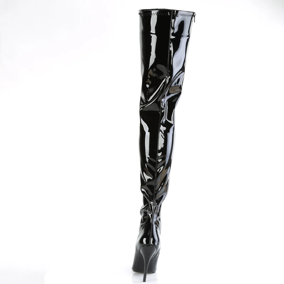 Black Patent 5 Inch Seductive Crotch Boots - Pleaser SEDUCE-4000 - Image 4