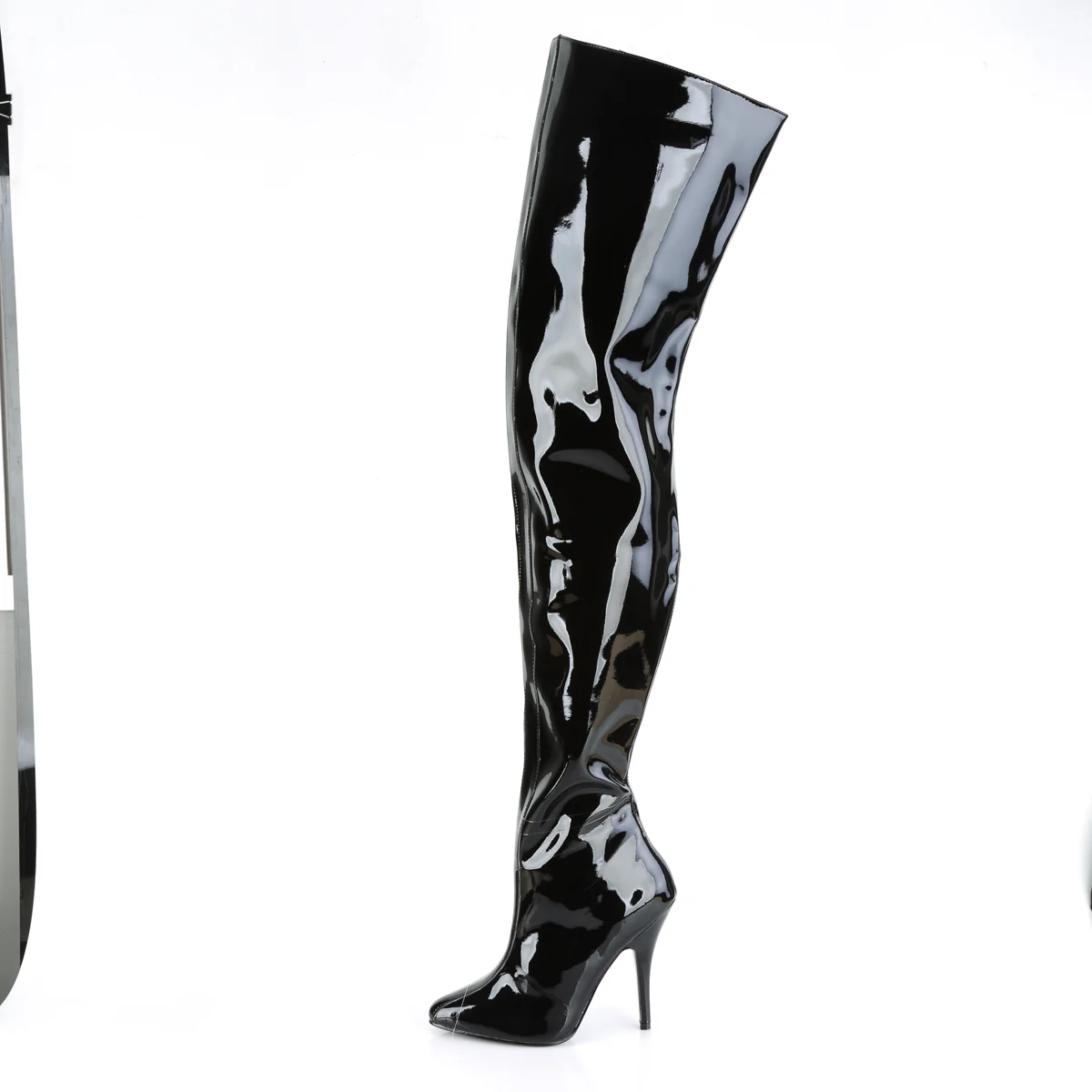 Black 5 Inch Sultry Crotch Boots -  Pleaser SEDUCE-4010 - Image 3