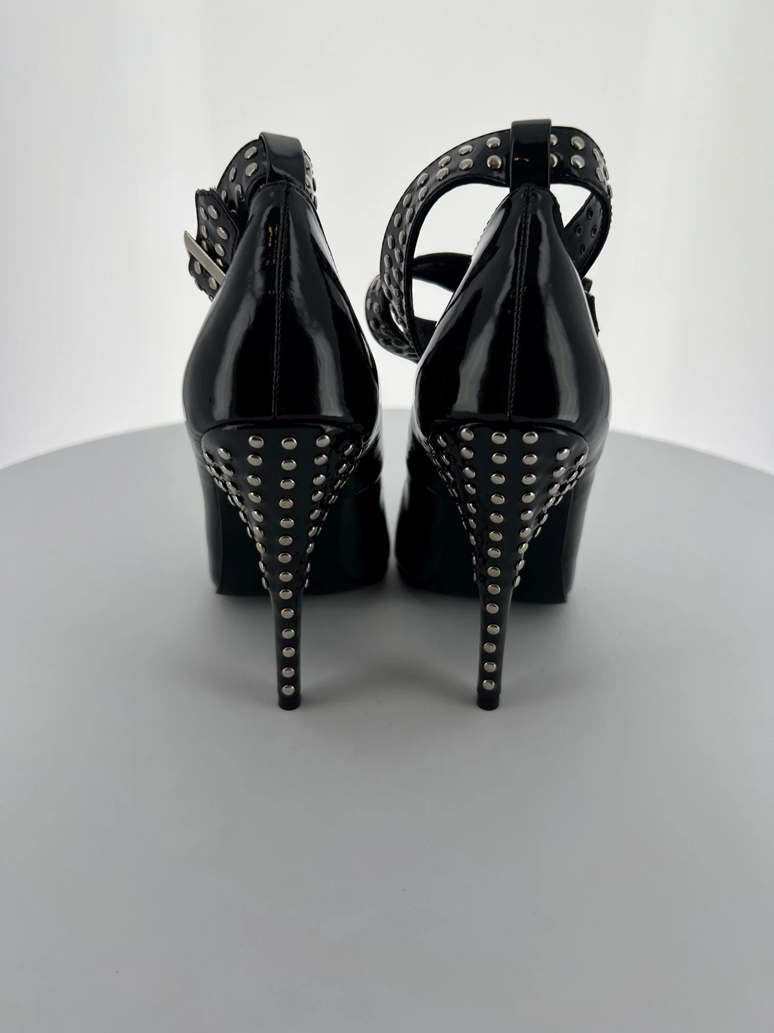 SEDUCE-446 Pleaser Blk Patent High Heel Alternative Footwear Discontinued Sale Stock - Image 2