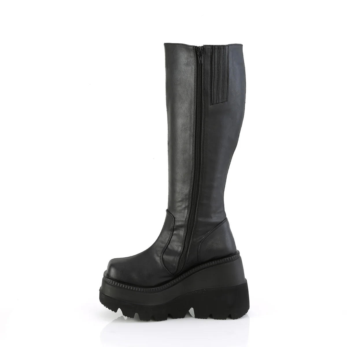 Black Alternative Knee High Boots - Demonia Cult SHAKER-100WC - Image 3