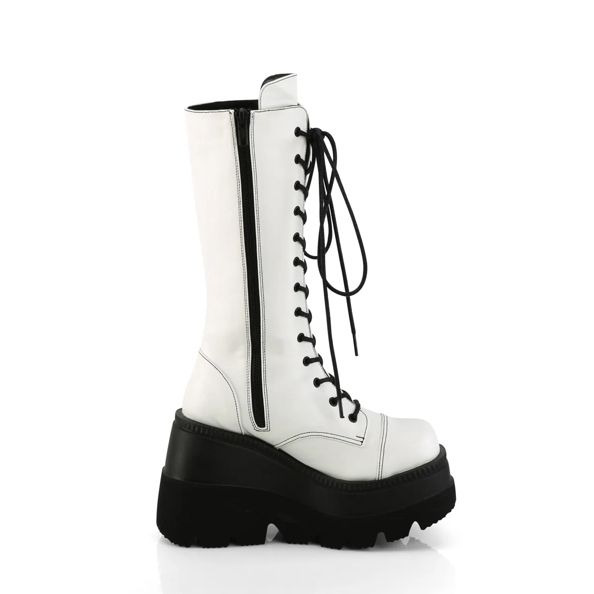 White  Alternative Knee High Boots -  Demonia Cult SHAKER-72 - Image 10